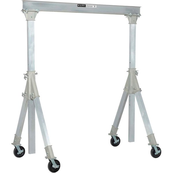 Global Industrial Adjustable Height Aluminum Gantry Crane, 12'W x 7'8-10'2H, 2000 Lb. Cap 298605